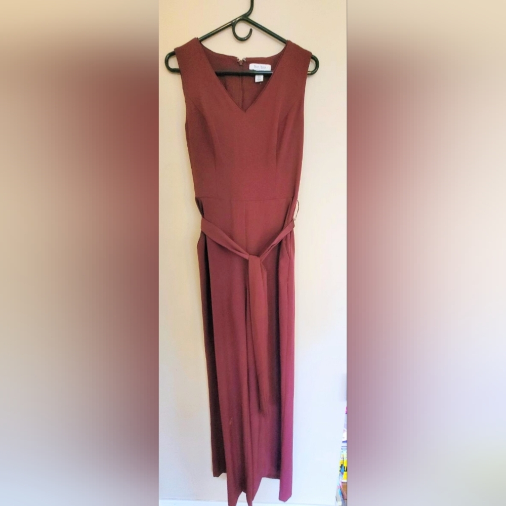 White House Black Market Wide Leg Jumpsuit, Size 6,Maroon or Cranberry Red Color
